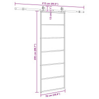 Produktbild för Skjutdörr med beslag svart 76x205 cm ESG-glas