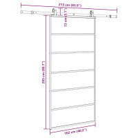 Produktbild för Skjutdörr med beslag svart 102x205 cm ESG-glas