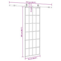 Produktbild för Skjutdörr med beslag svart 76x205 cm ESG-glas