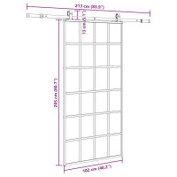 Produktbild för Skjutdörr med beslag svart 102x205 cm ESG-glas