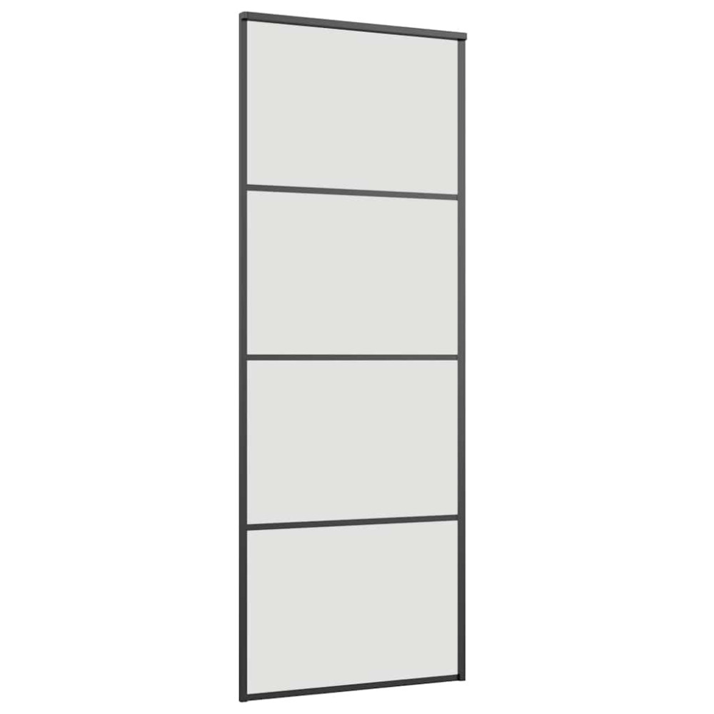 Produktbild för Skjutdörr med beslag svart 76x205 cm ESG-glas