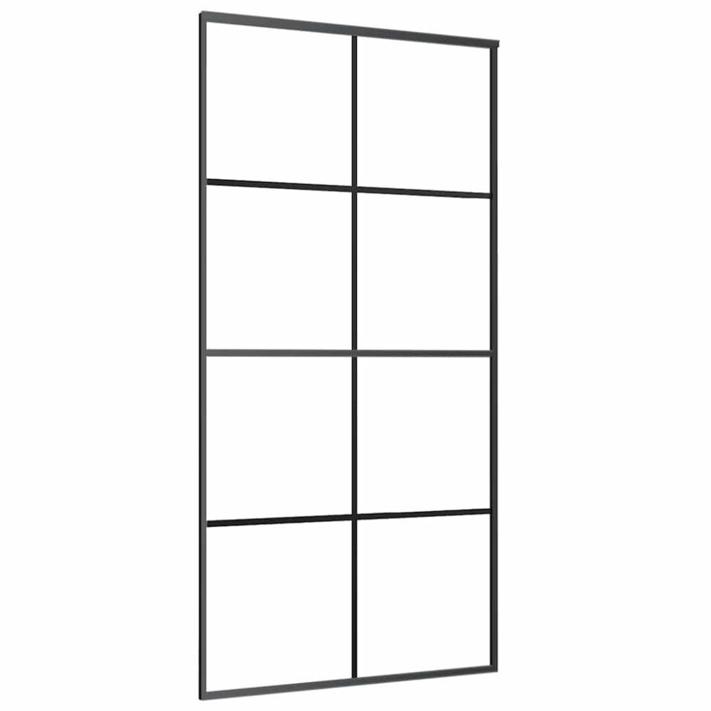 Produktbild för Skjutdörr med beslag svart 102,5x205 cm ESG-glas