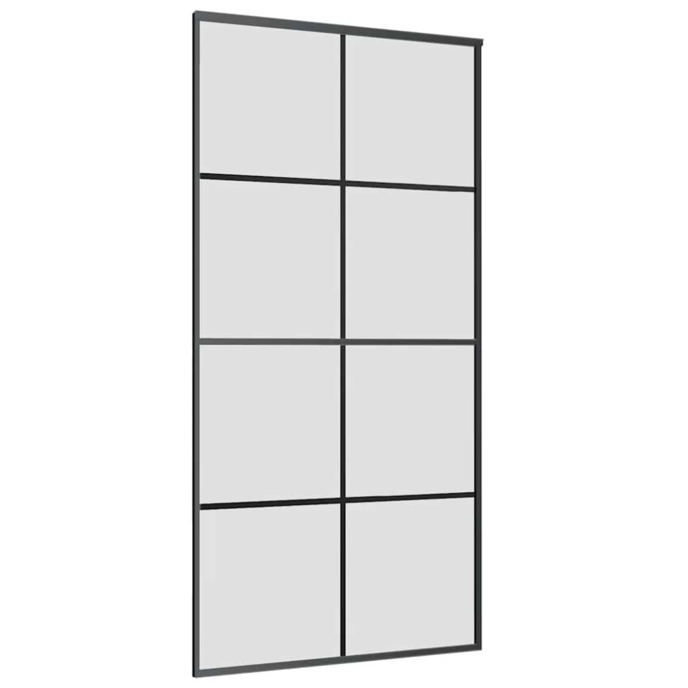 Produktbild för Skjutdörr med beslag svart 102,5x205 cm ESG-glas
