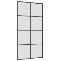Produktbild för Skjutdörr med beslag svart 102,5x205 cm ESG-glas
