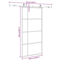 Produktbild för Skjutdörr med beslag svart 102,5x205 cm ESG-glas