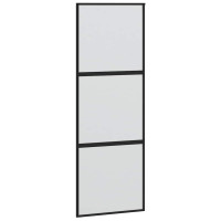 Produktbild för Skjutdörr med beslag svart 76x205 cm härdat glas