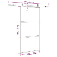 Produktbild för Skjutdörr med beslag svart 102,5x205 cm härdat glas