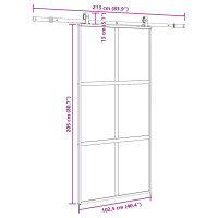 Produktbild för Skjutdörr med beslag svart 102,5x205 cm härdat glas