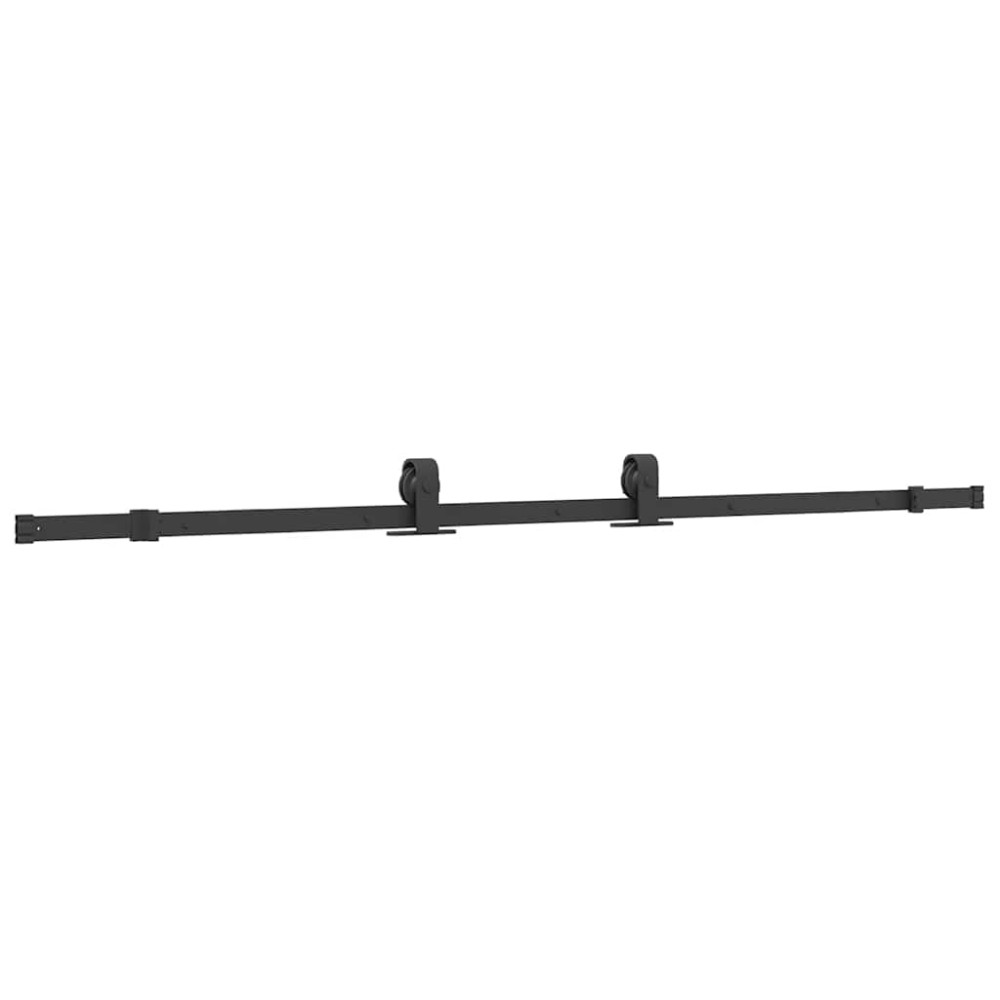 Produktbild för Skjutdörr med beslag svart 76x205 cm härdat glas