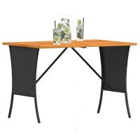 Produktbild för Trädgårdsbord med skiva i akaciaträ svart 105x75x72 cm