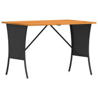 Produktbild för Trädgårdsbord med skiva i akaciaträ svart 105x75x72 cm