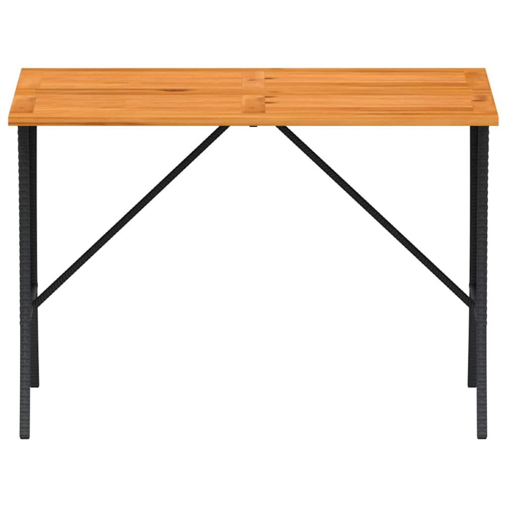 Produktbild för Trädgårdsbord med skiva i akaciaträ svart 105x75x72 cm