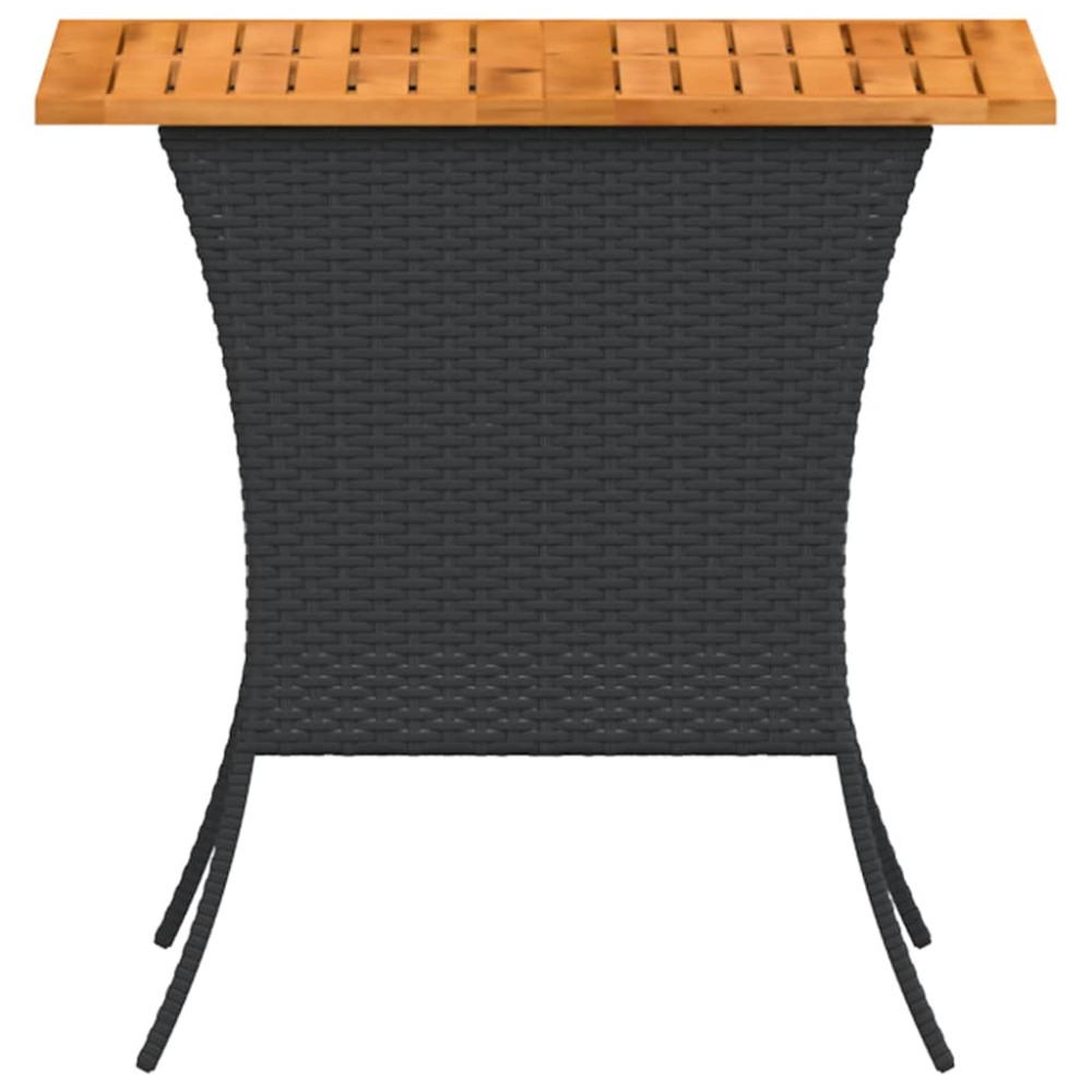 Produktbild för Trädgårdsbord med skiva i akaciaträ svart 105x75x72 cm