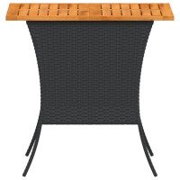 Produktbild för Trädgårdsbord med skiva i akaciaträ svart 105x75x72 cm