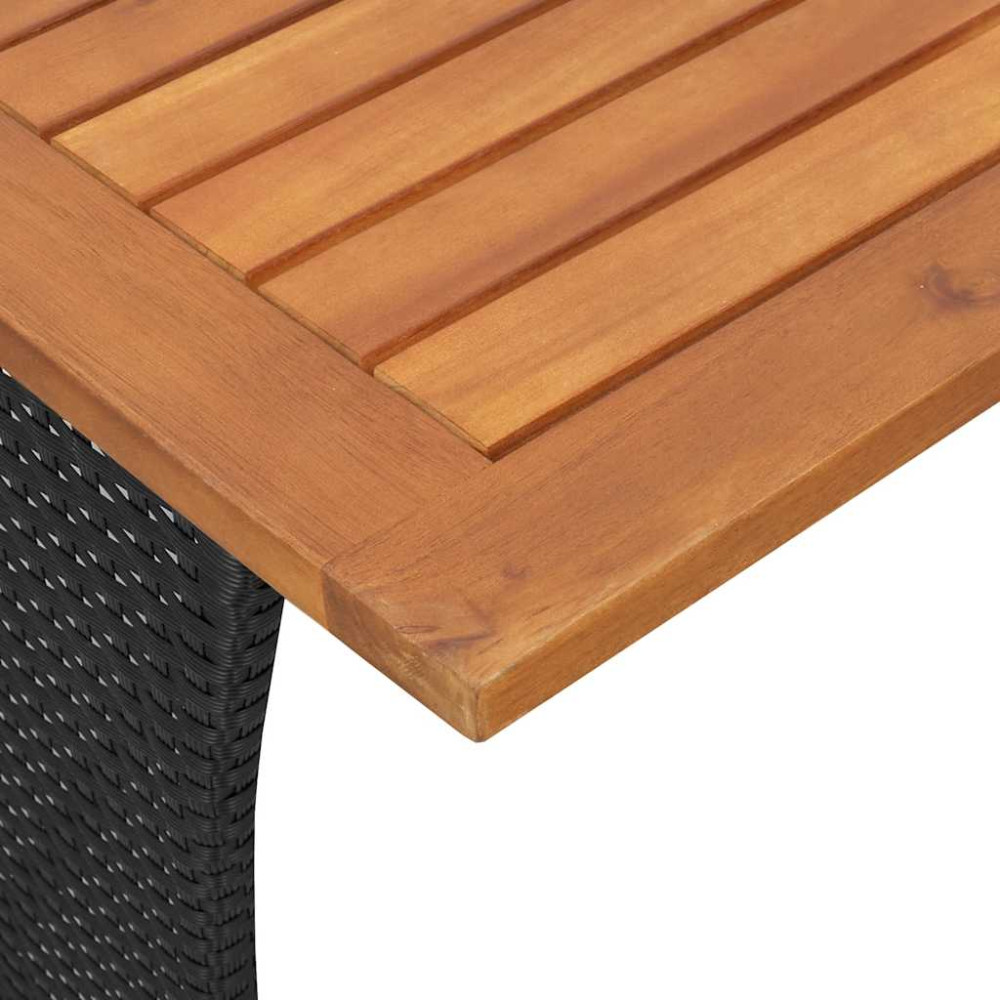 Produktbild för Trädgårdsbord med skiva i akaciaträ svart 105x75x72 cm