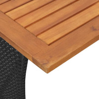 Produktbild för Trädgårdsbord med skiva i akaciaträ svart 105x75x72 cm