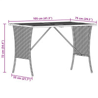 Produktbild för Trädgårdsbord med skiva i akaciaträ svart 105x75x72 cm