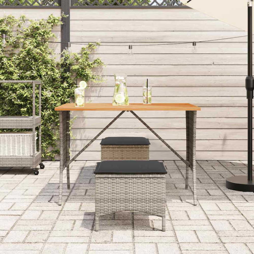 Produktbild för Trädgårdsbord med skiva i akaciaträ grå 105x75x72 cm