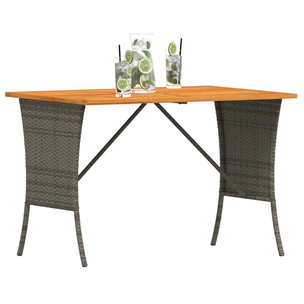 Produktbild för Trädgårdsbord med skiva i akaciaträ grå 105x75x72 cm