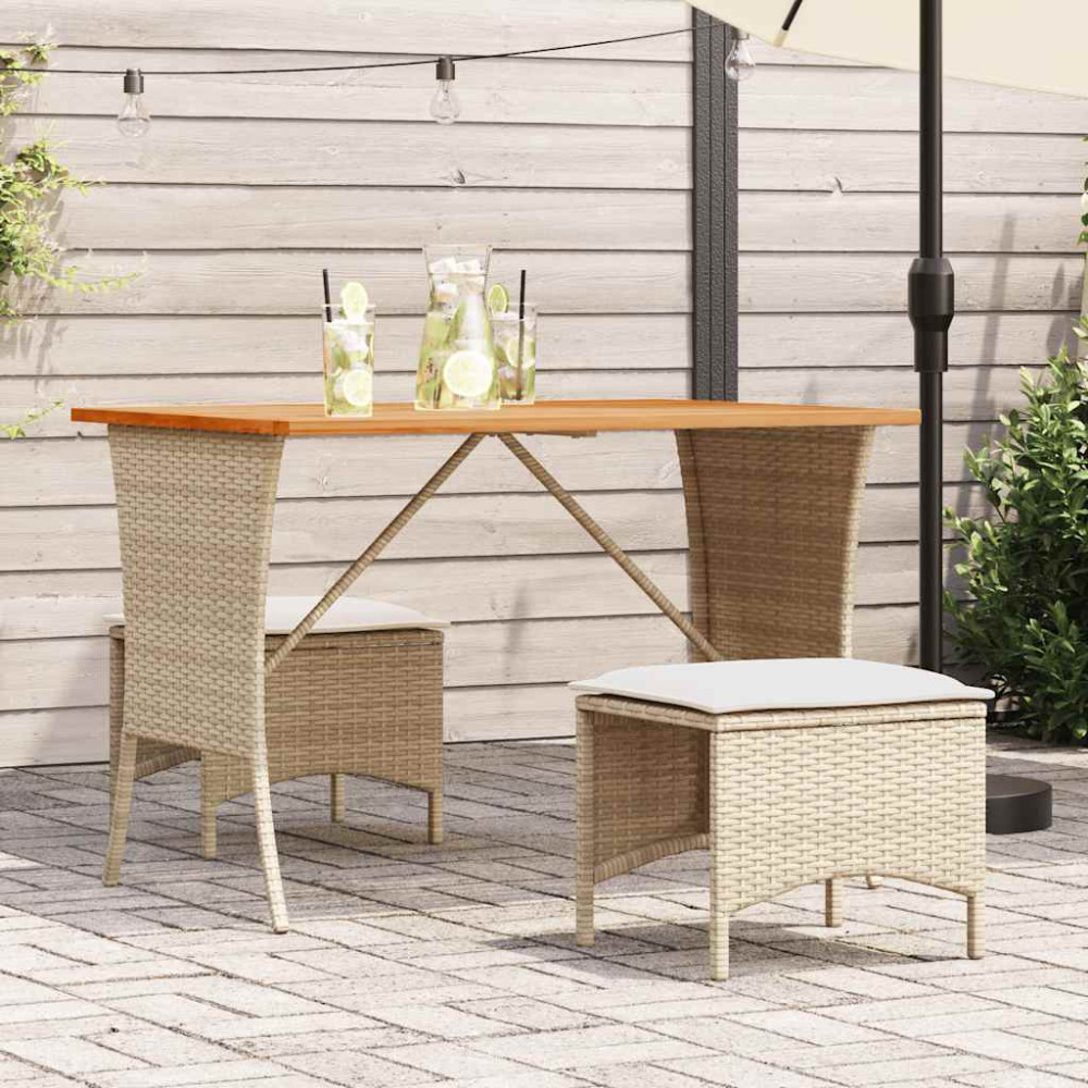Produktbild för Trädgårdsbord med skiva i akaciaträ beige 105x75x72 cm