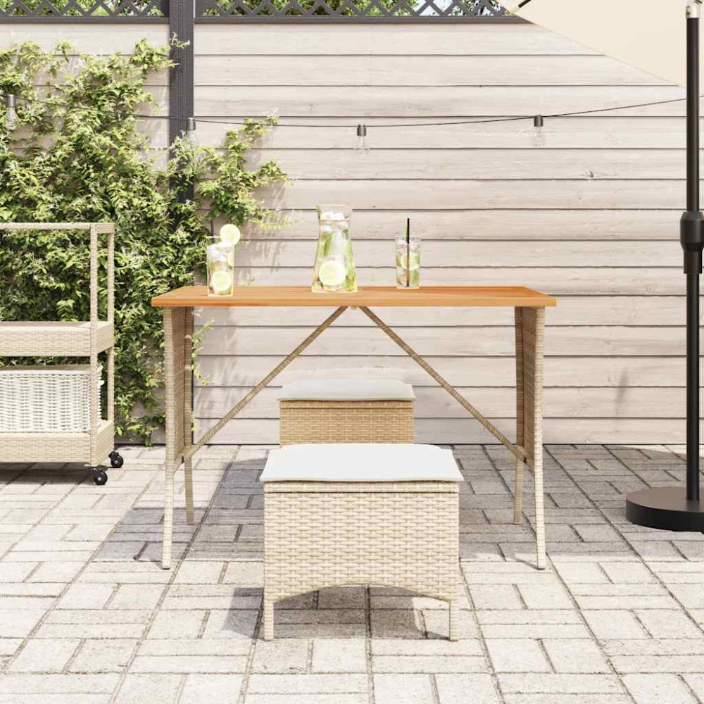 Produktbild för Trädgårdsbord med skiva i akaciaträ beige 105x75x72 cm