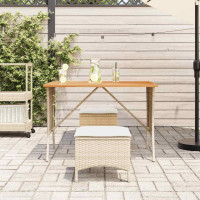 Produktbild för Trädgårdsbord med skiva i akaciaträ beige 105x75x72 cm