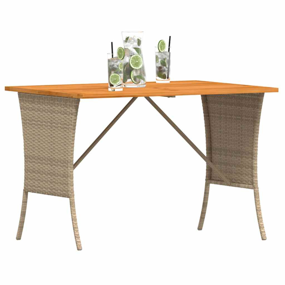 Produktbild för Trädgårdsbord med skiva i akaciaträ beige 105x75x72 cm