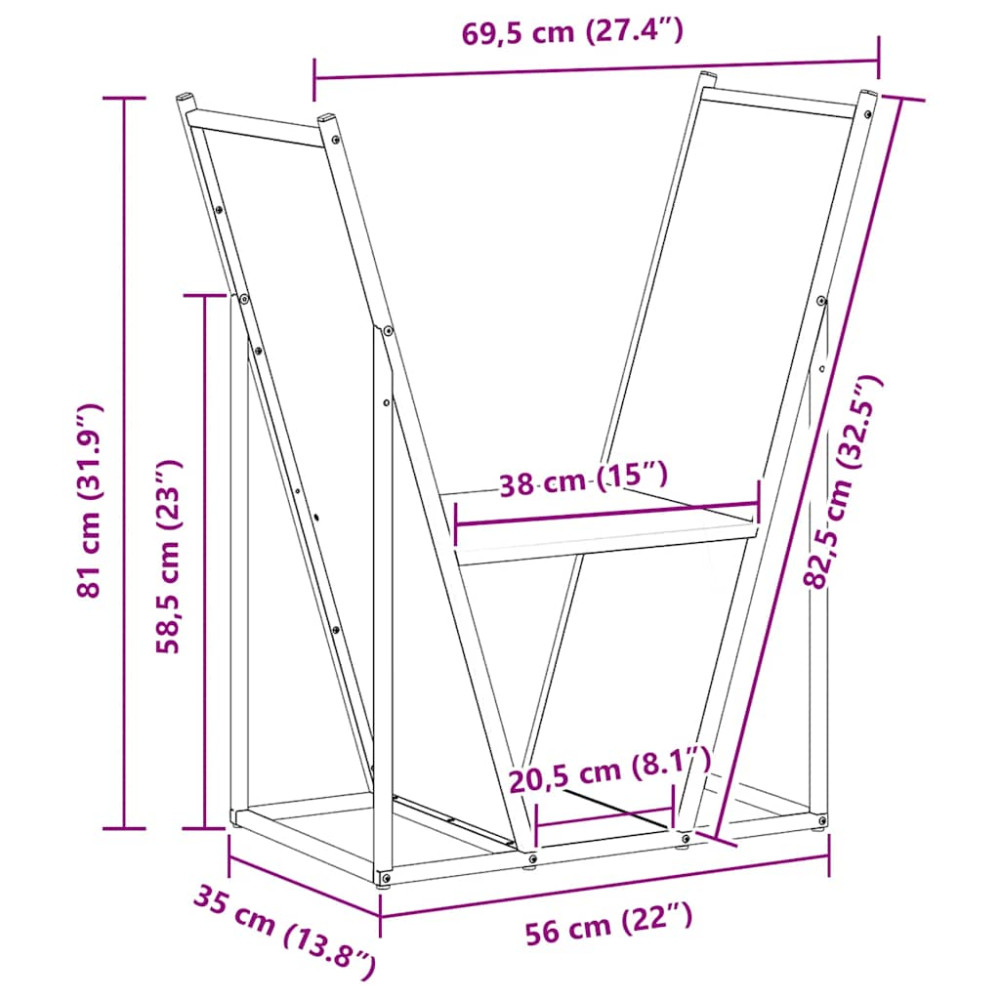 Produktbild för Vedställ olivgrön 69,5x35x81 cm kallvalsat stål