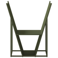 Produktbild för Vedställ olivgrön 69,5x35x81 cm kallvalsat stål