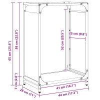 Produktbild för Vedställ olivgrön 44x28x65 cm kallvalsat stål