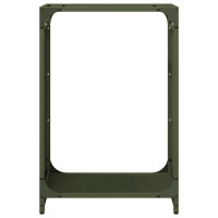 Produktbild för Vedställ olivgrön 44x28x65 cm kallvalsat stål