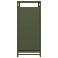 Produktbild för Vedställ olivgrön 44x28x65 cm kallvalsat stål