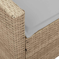 Produktbild för Trädgårdssoffa med dynor beige konstrotting