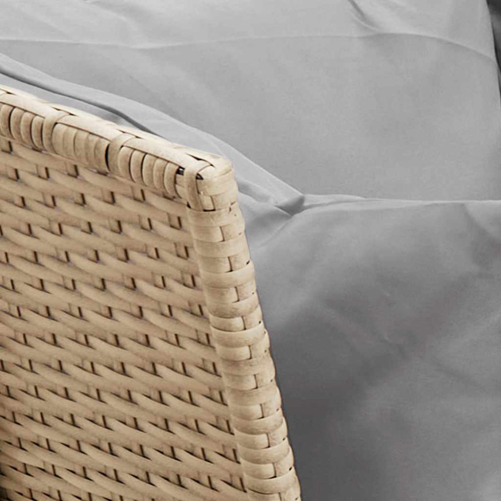 Produktbild för Trädgårdssoffa med dynor beige konstrotting