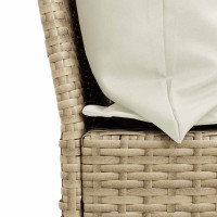 Produktbild för Soffgrupp för trädgård med dynor 4 delar beige konstrotting