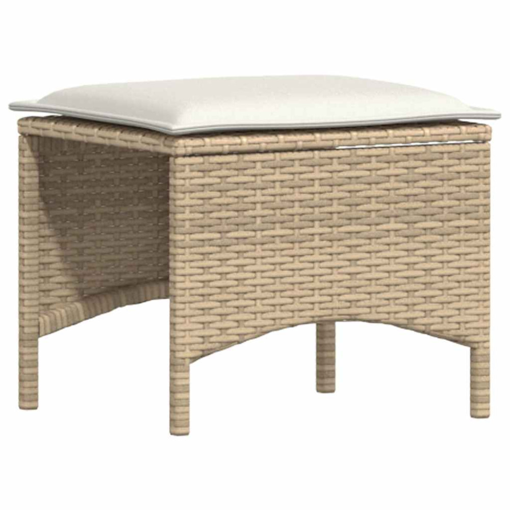 Produktbild för Soffgrupp för trädgård med dynor 4 delar beige konstrotting