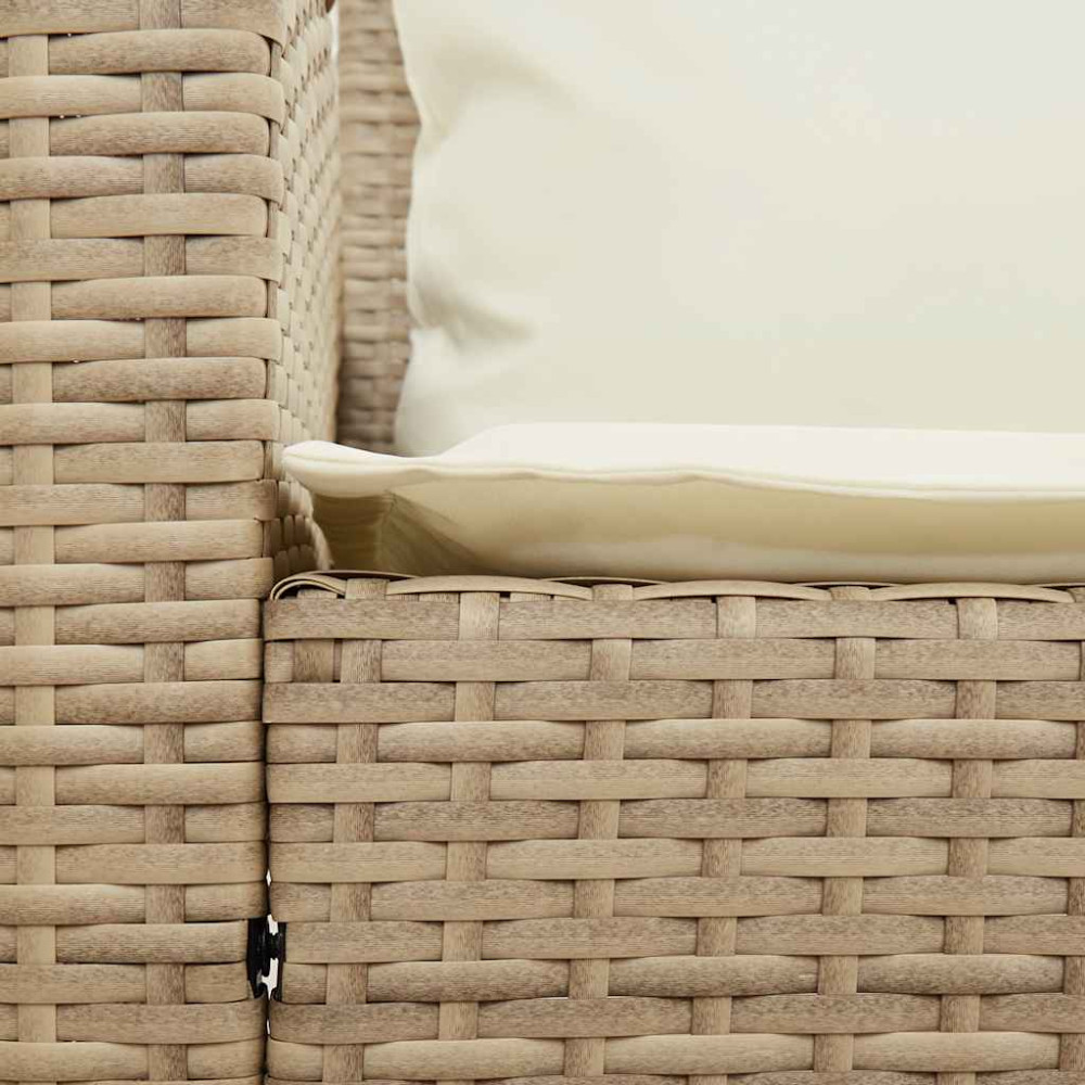Produktbild för Soffgrupp för trädgård med dynor 4 delar beige konstrotting