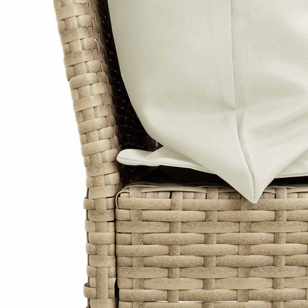 Produktbild för Soffgrupp för trädgården med dynor 5 delar beige konstrotting