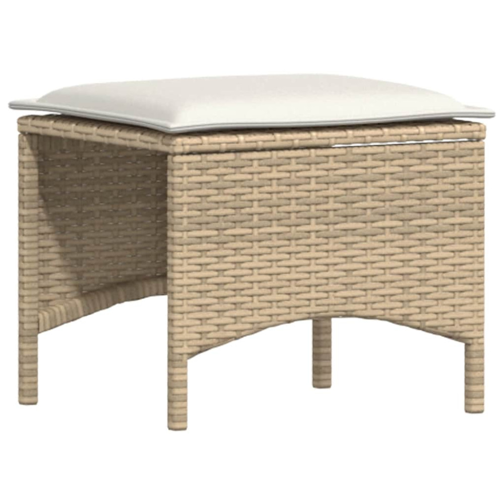 Produktbild för Soffgrupp för trädgården med dynor 5 delar beige konstrotting
