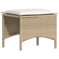Produktbild för Soffgrupp för trädgården med dynor 5 delar beige konstrotting