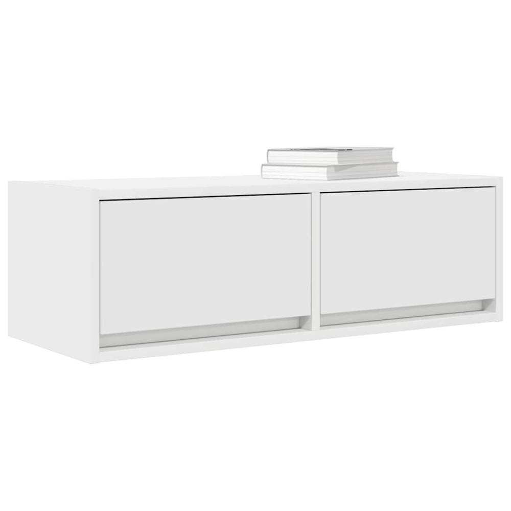 Produktbild för TV-bänkar 2 st vit 80x31x25,5 cm konstruerat trä
