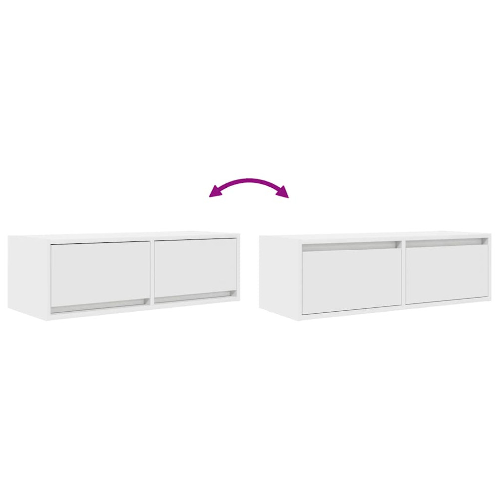 Produktbild för TV-bänkar 2 st vit 80x31x25,5 cm konstruerat trä