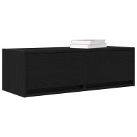 Produktbild för TV-bänkar 2 st svart ek 80x31x25,5 cm konstruerat trä
