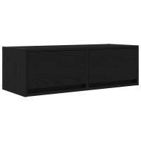 Produktbild för TV-bänkar 2 st svart ek 80x31x25,5 cm konstruerat trä