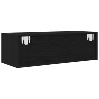 Produktbild för TV-bänkar 2 st svart ek 80x31x25,5 cm konstruerat trä