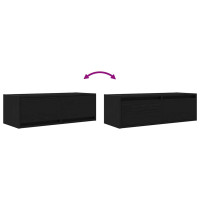 Produktbild för TV-bänkar 2 st svart ek 80x31x25,5 cm konstruerat trä