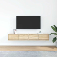 Produktbild för TV-bänkar 2 st, Sonoma ek, 80x31x25,5 cm konstruerat trä