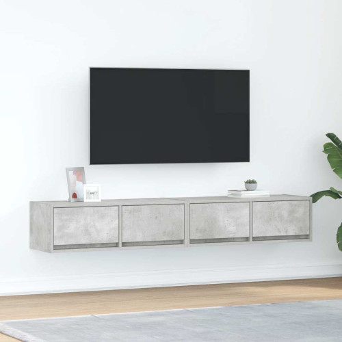 vidaXL TV-bänkar 2 st betonggrå 80x31x25,5 cm konstruerat trä