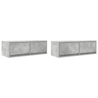 Produktbild för TV-bänkar 2 st betonggrå 80x31x25,5 cm konstruerat trä