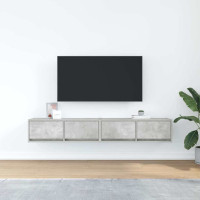 Produktbild för TV-bänkar 2 st betonggrå 80x31x25,5 cm konstruerat trä